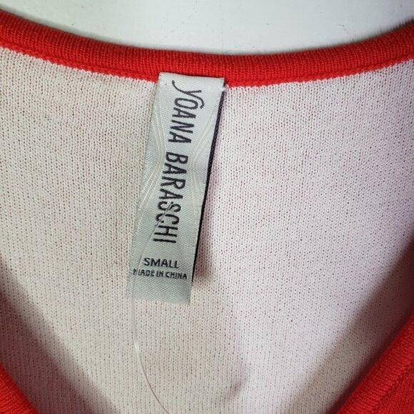 Yoana Baraschi Petaluma Fit & Flare Floral Sweater Dress S Red Orange Ivory - Picture 5 of 12